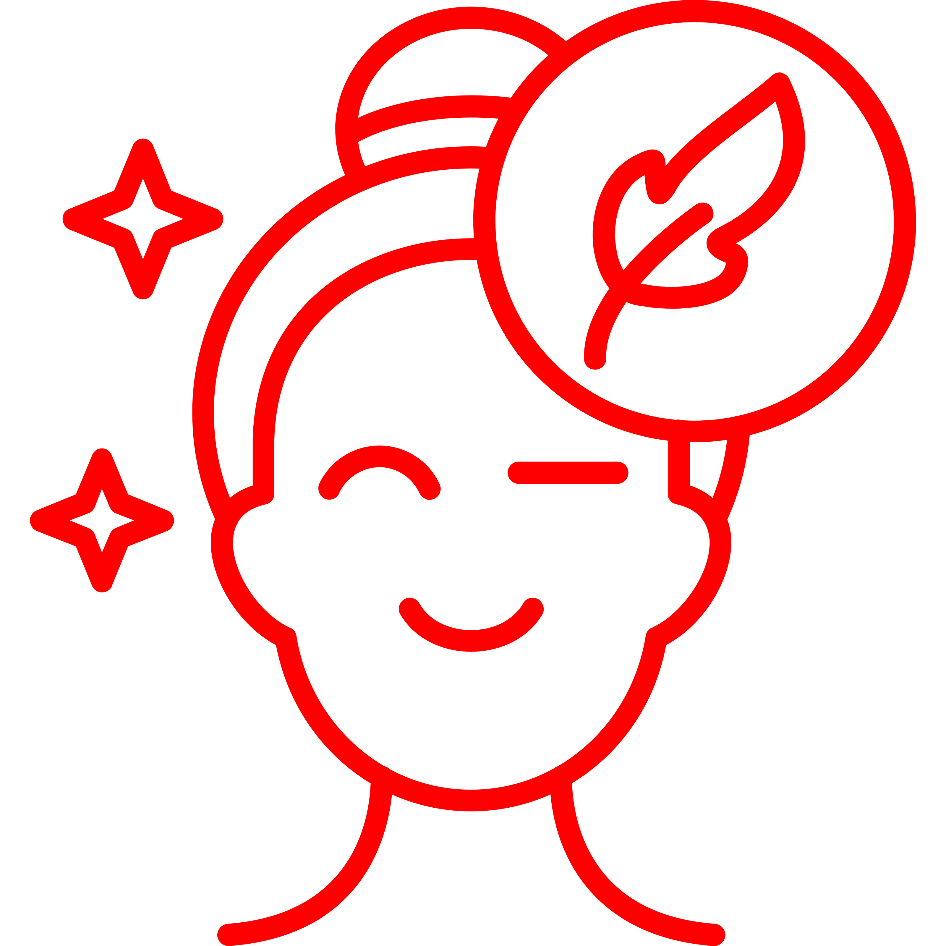 A red icon symbolizing natural skincare and a healthy, glowing complexion.